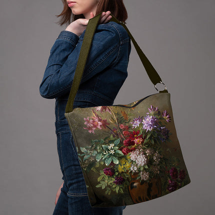 Beuteltasche Gregorius van Os „Stillleben mit Blumen in einer griechischen Vase“