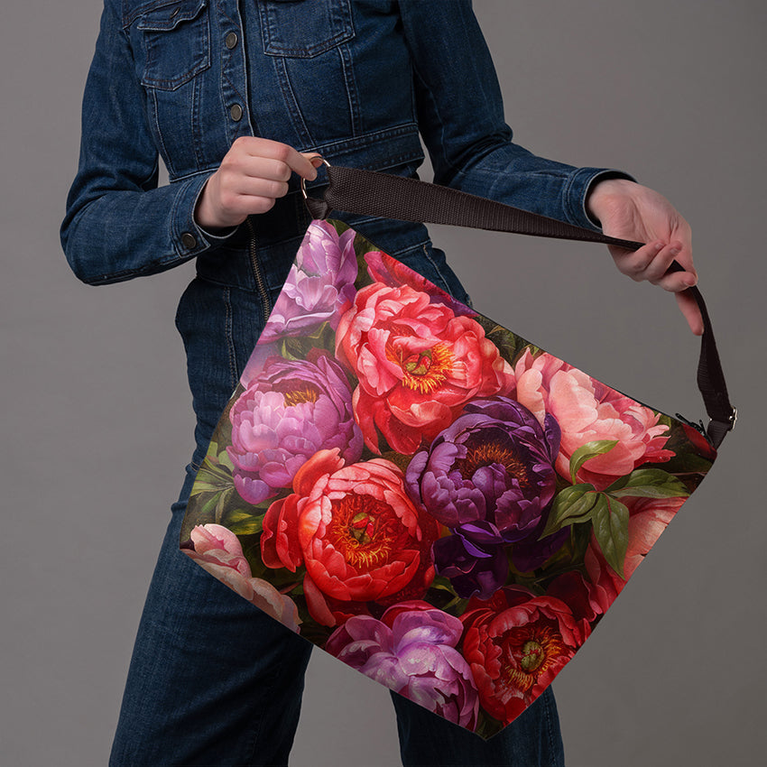 Beuteltasche Imagine „Pfingstrosenstrauß“