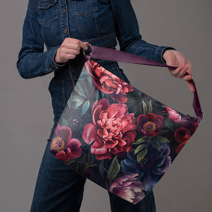 Beuteltasche Imagine „Pfingstrosen Nacht“