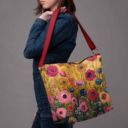 Beuteltasche Imagine „Blumen für Klimt“