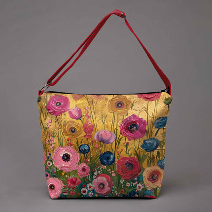Beuteltasche Imagine „Blumen für Klimt“