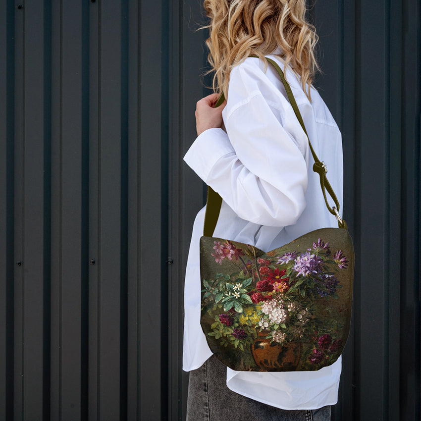 Beuteltasche Gregorius van Os „Stillleben mit Blumen in einer griechischen Vase“