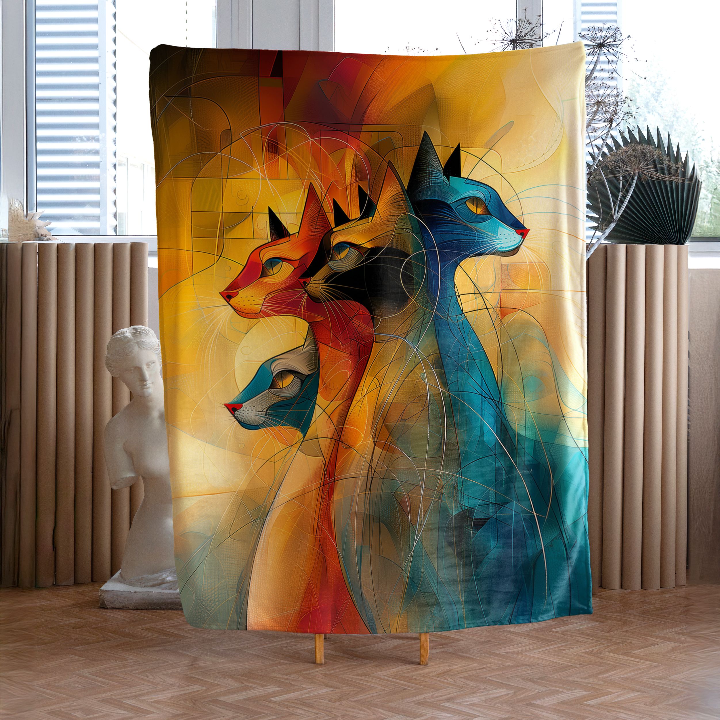 Decke Imagine „Kunst Katze