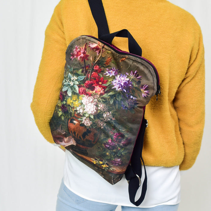 Rucksack Nr. 1 Gregorius van Os „Stillleben mit Blumen in einer griechischen Vase“
