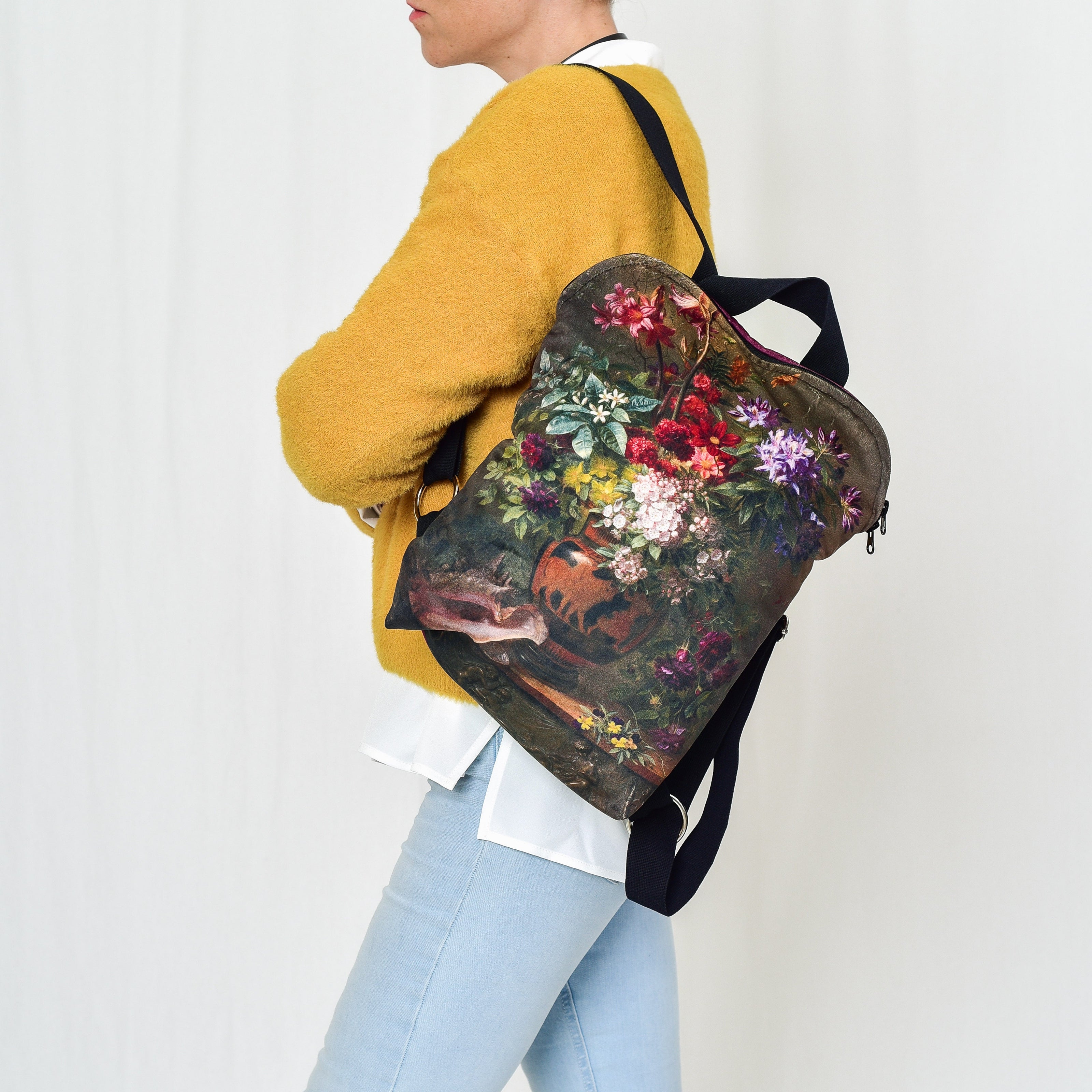 Rucksack Nr. 1 Gregorius van Os „Stillleben mit Blumen in einer griechischen Vase“