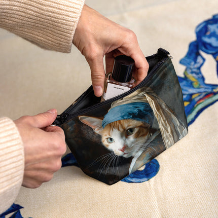 Kosmetiktasche Imagine „Katze mit Perlenohrring“