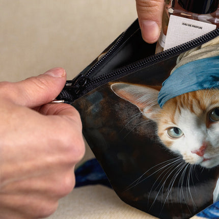 Kosmetiktasche Imagine „Katze mit Perlenohrring“
