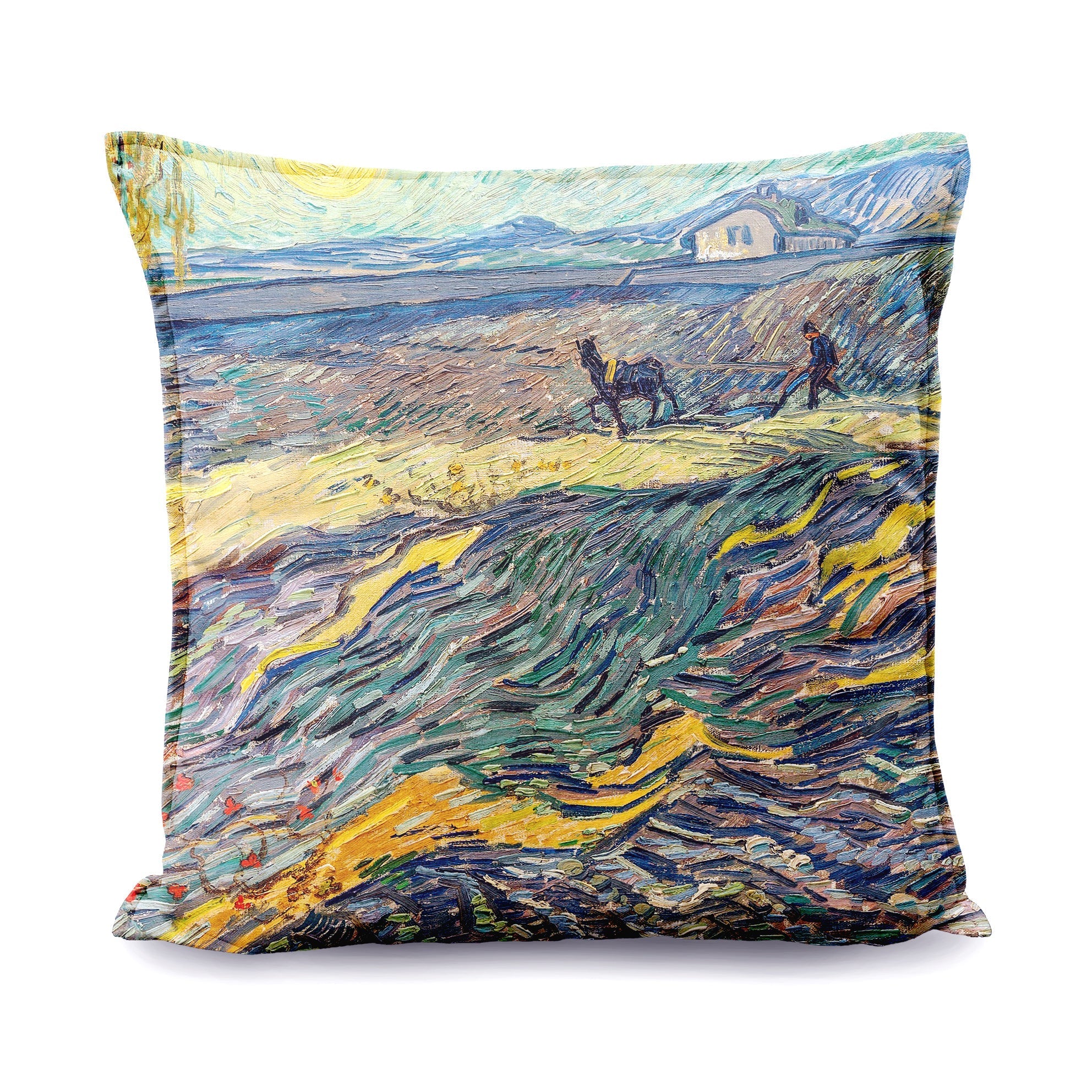 Zierkissen Vincent van Gogh „Feld mit pflügenden Bauern“