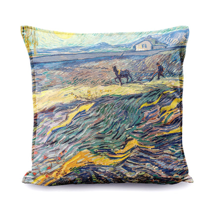 Zierkissen Vincent van Gogh „Feld mit pflügenden Bauern“