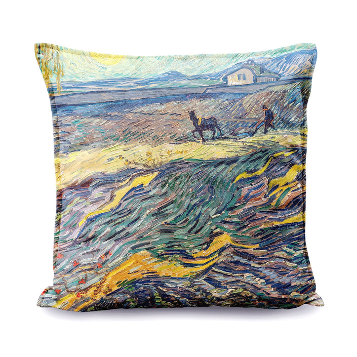Zierkissen Vincent van Gogh „Feld mit pflügenden Bauern“