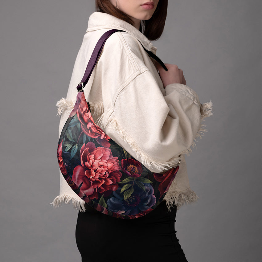 Hobo bag Imagine „Pfingstrosen Nacht“