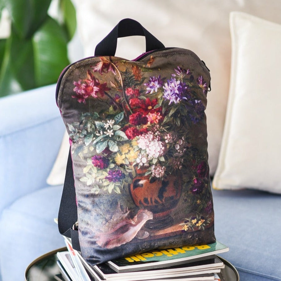 Rucksack Nr. 1 Gregorius van Os „Stillleben mit Blumen in einer griechischen Vase“