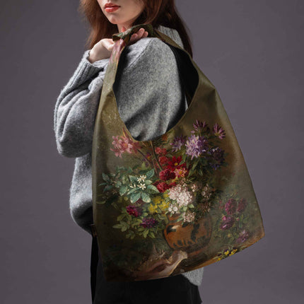 Mai Handtasche Premium Gregorius van Os „Stillleben mit Blumen in einer griechischen Vase“