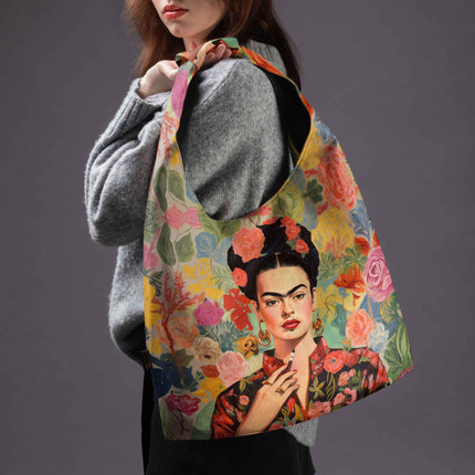 Mai Handtasche Premium Imagine „Frida in Blumen“