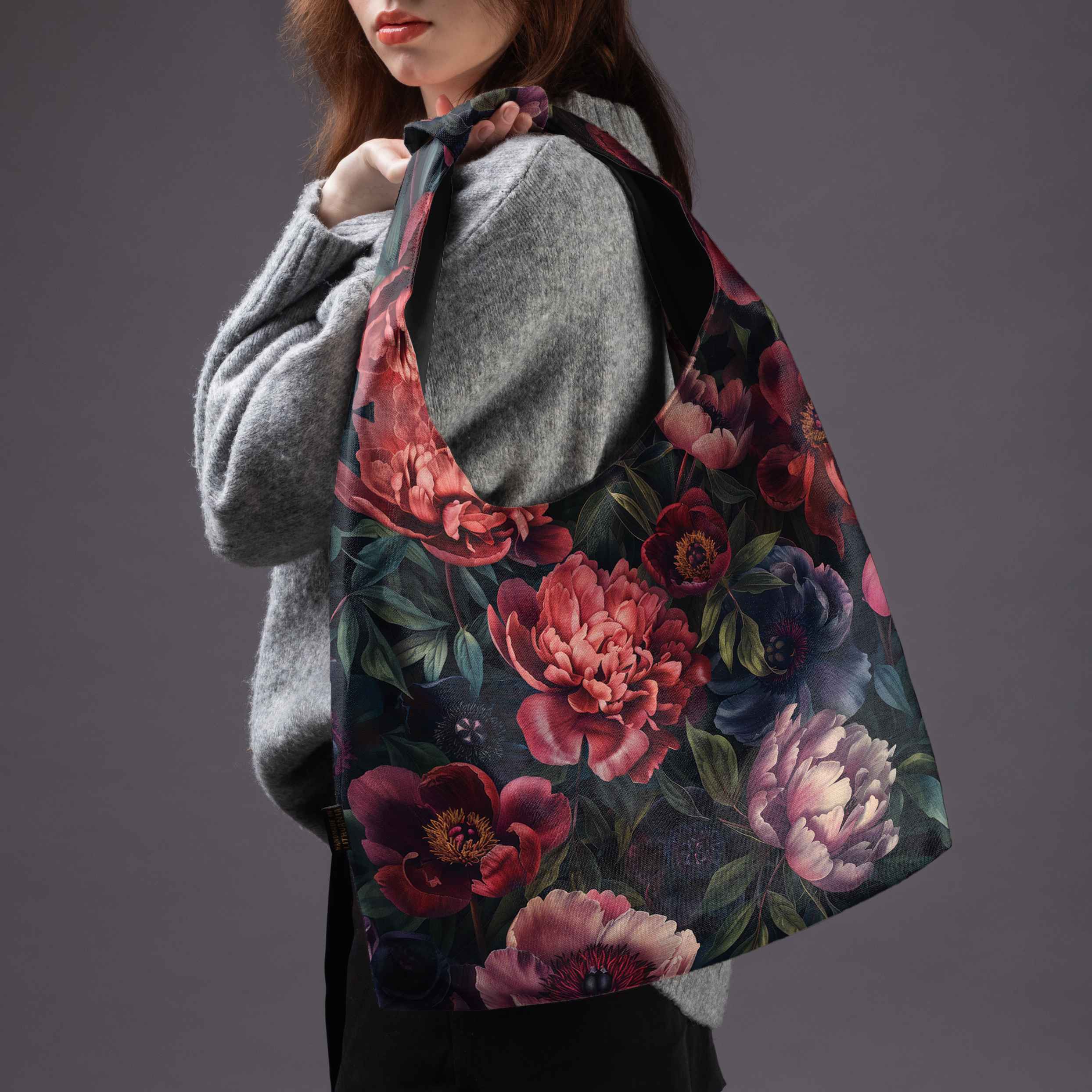 Mai Handtasche Premium Imagine „Pfingstrosen Nacht“