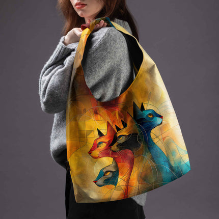Mai Handtasche Premium Imagine „Kunst Katze“