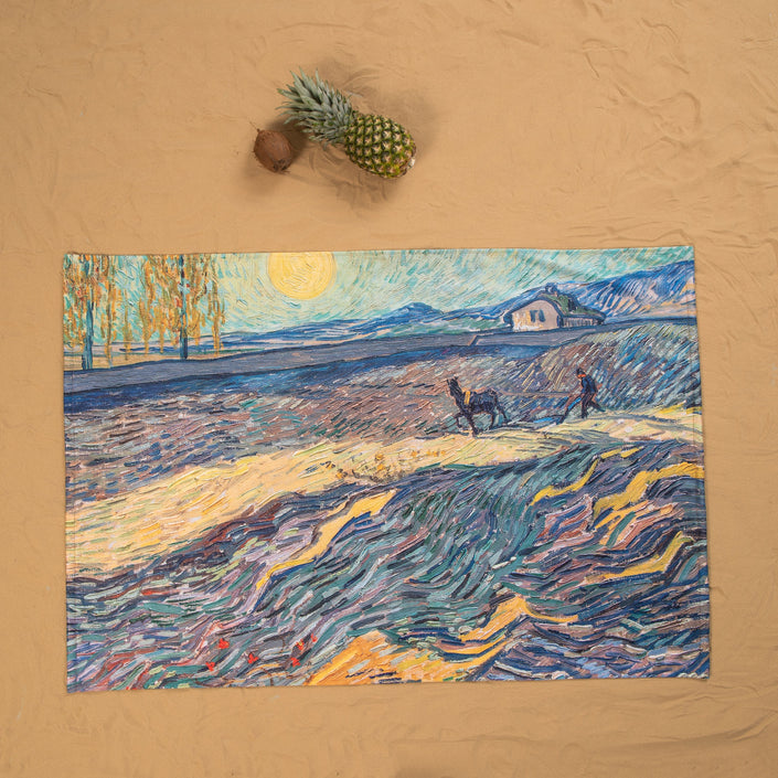 Handtuch Vincent van Gogh „Feld mit pflügenden Bauern“