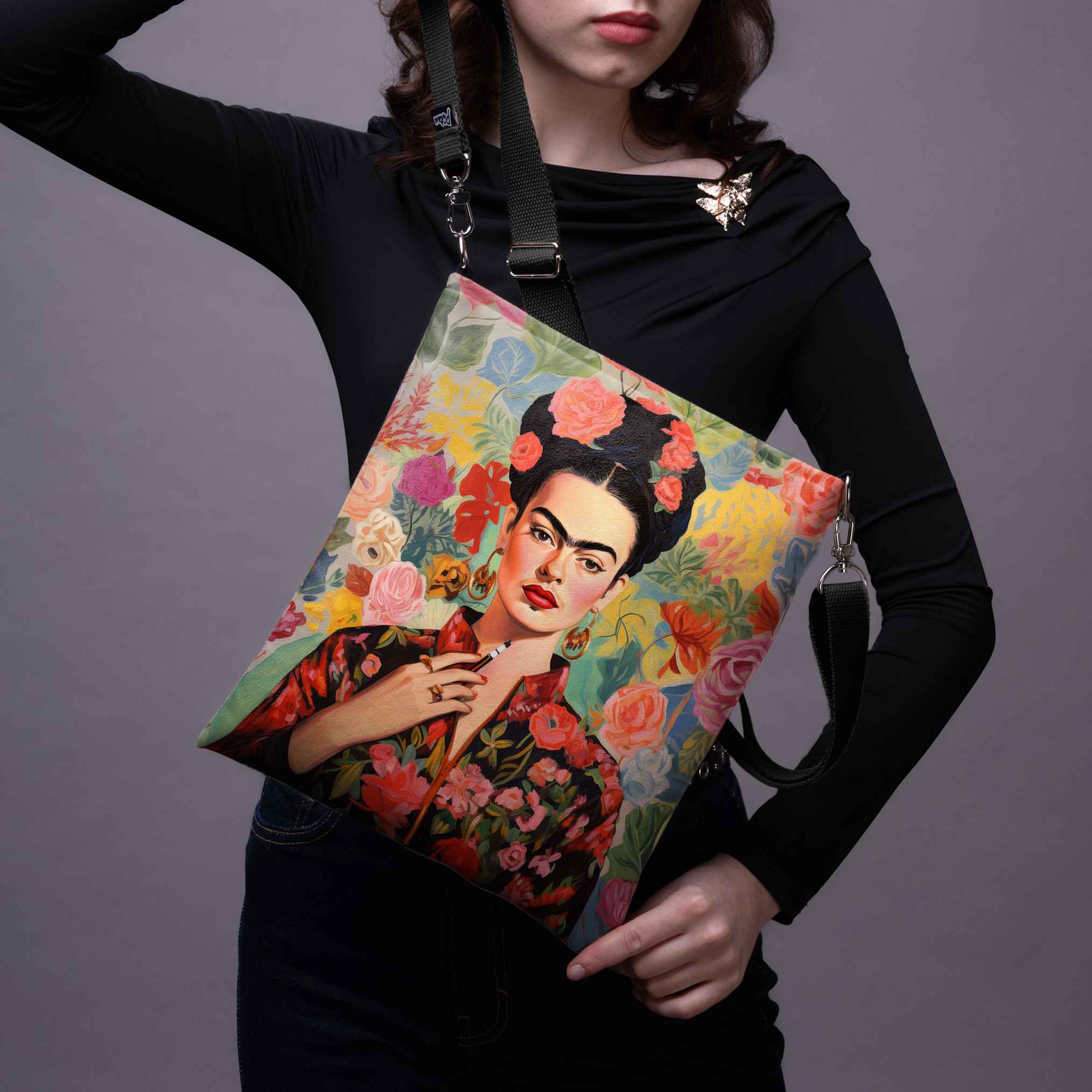 Umhängetasche Imagine „Frida in Blumen“