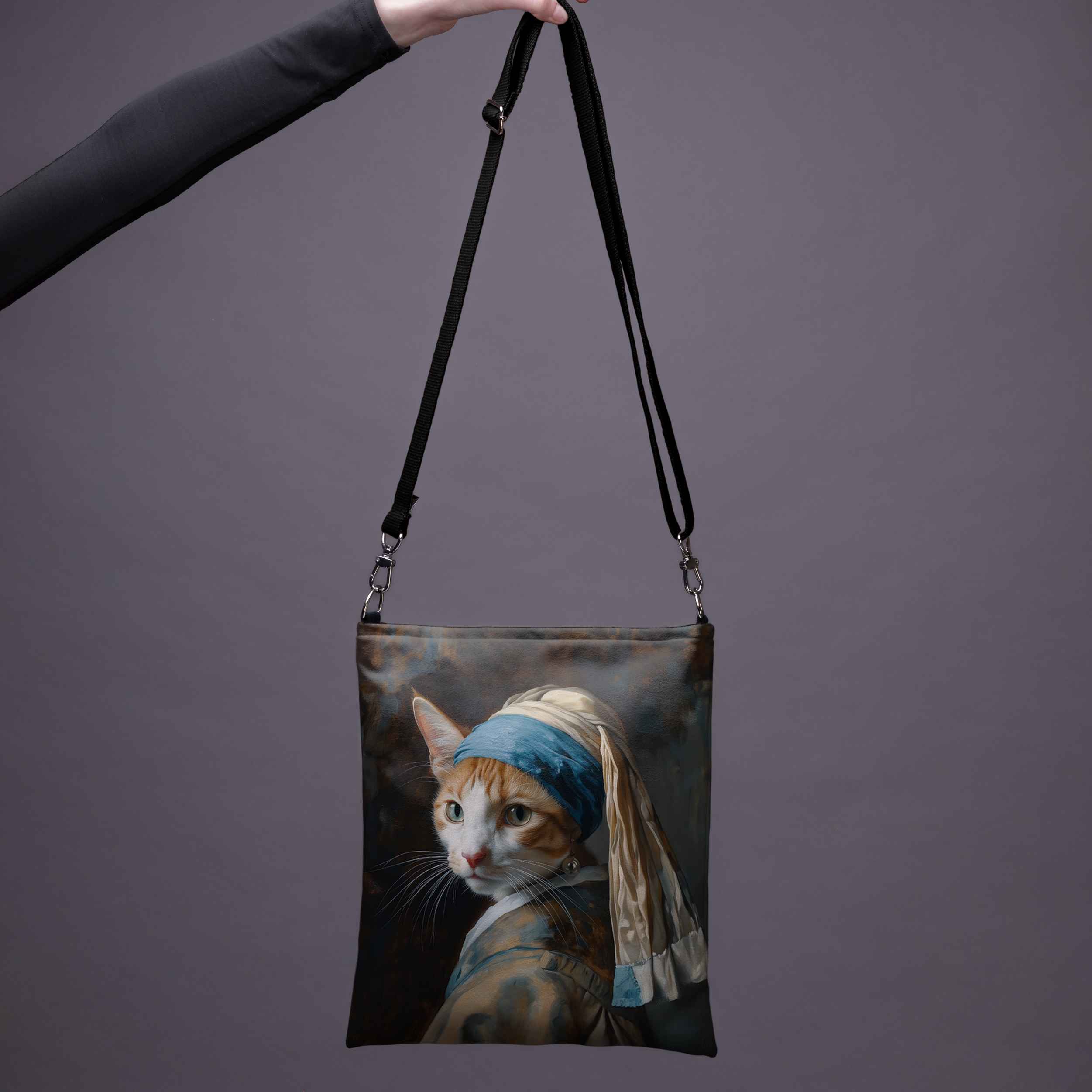 Umhängetasche Imagine „Katze mit Perlenohrring“