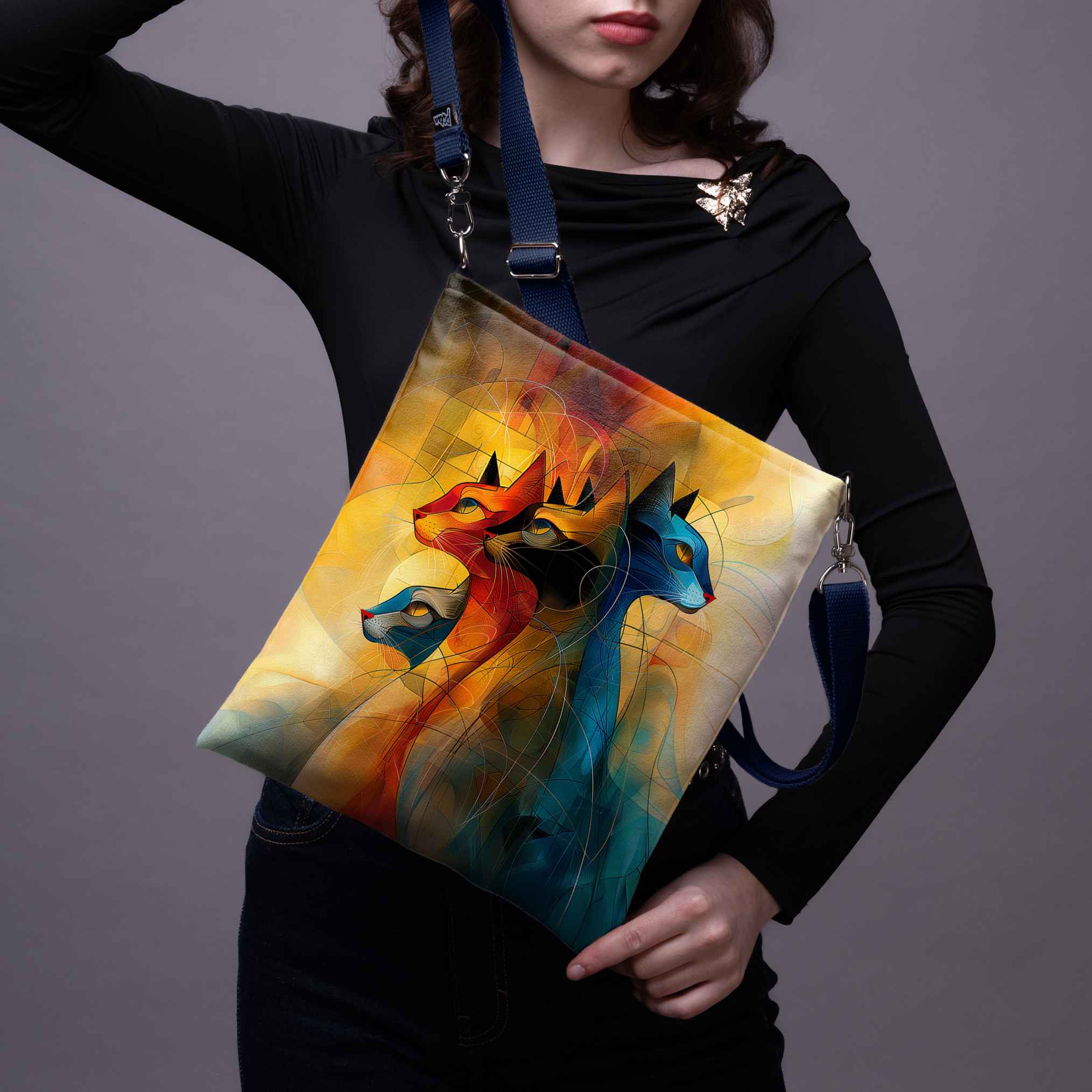 Umhängetasche Imagine „Kunst Katze“