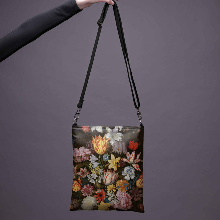 Umhängetasche Ambrosius Bosschaert „Stillleben mit Blumen in einer Wan-Li-Vase