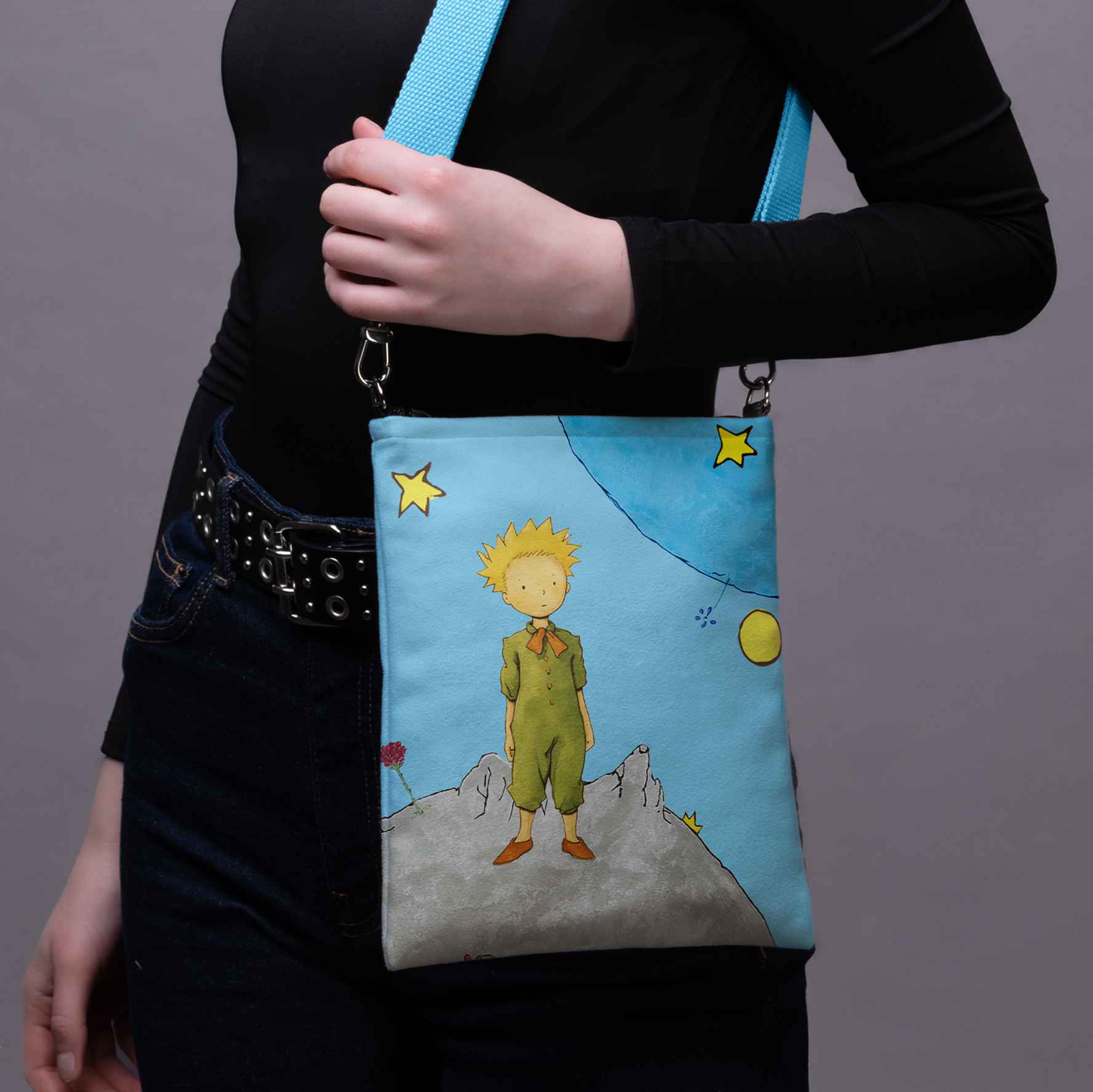 Umhängetasche Antoine de Saint-Exupéry Der kleine Prinz „Planet“