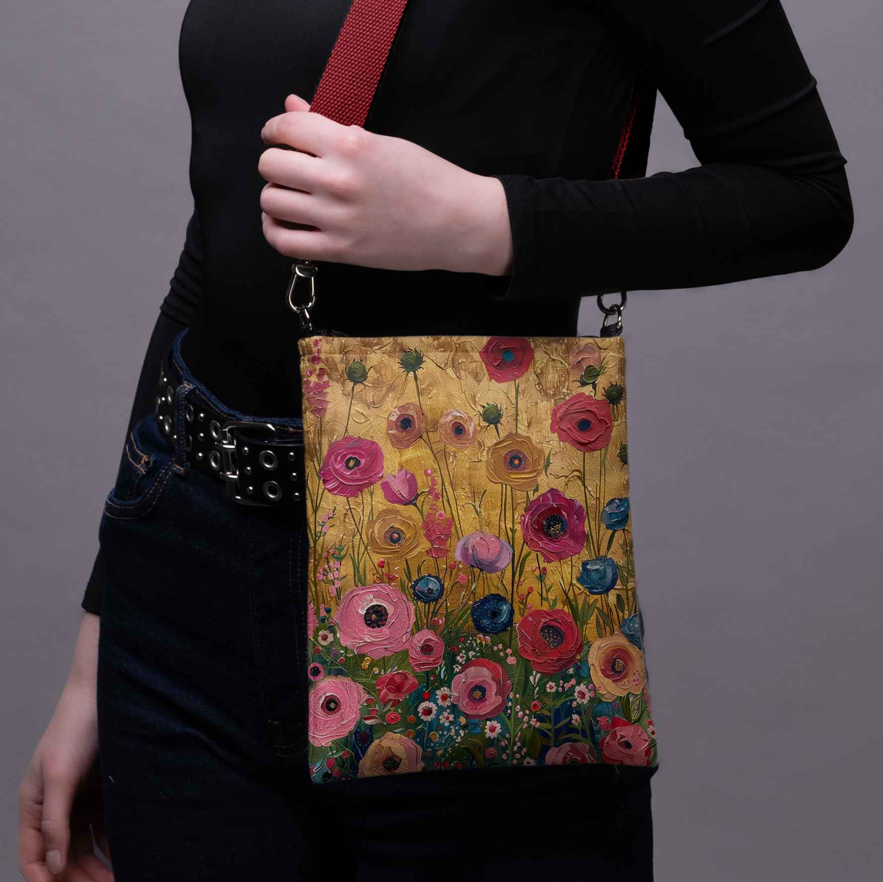 Umhängetasche Imagine „Blumen für Klimt“