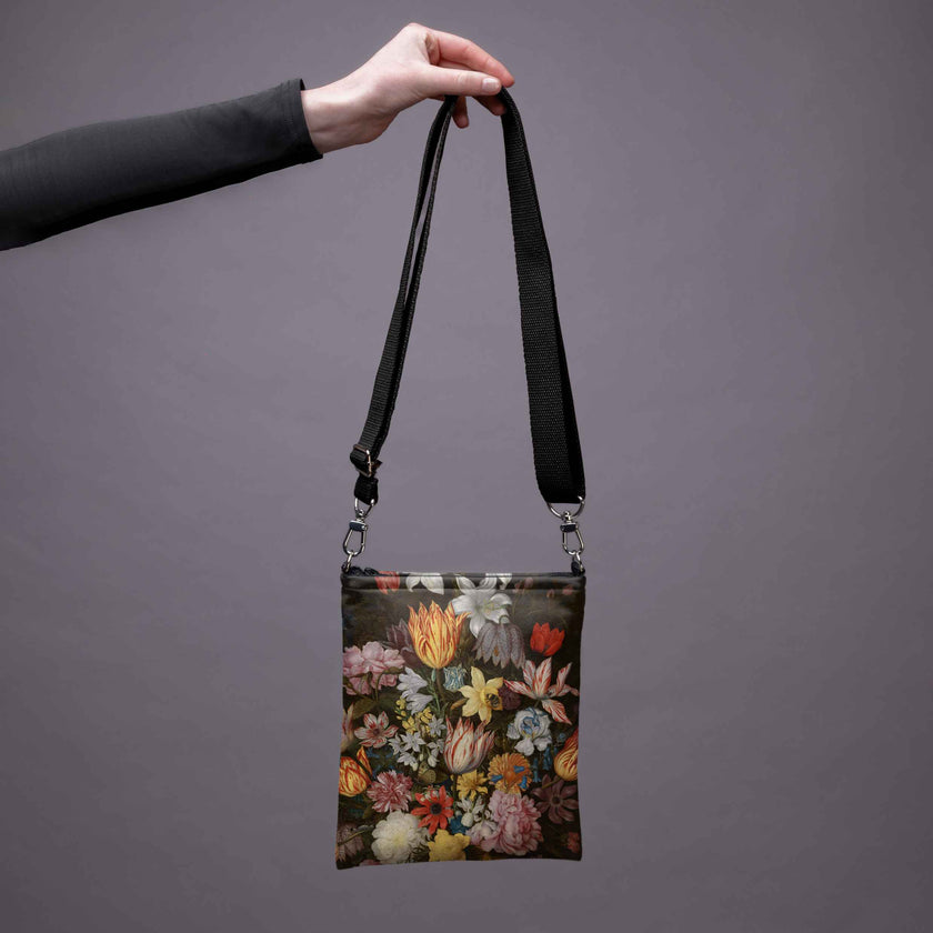 Umhängetasche Ambrosius Bosschaert „Stillleben mit Blumen in einer Wan-Li-Vase