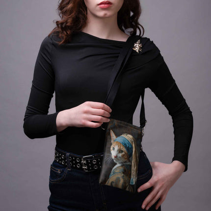 Handytasche Imagine „Katze mit Perlenohrring“