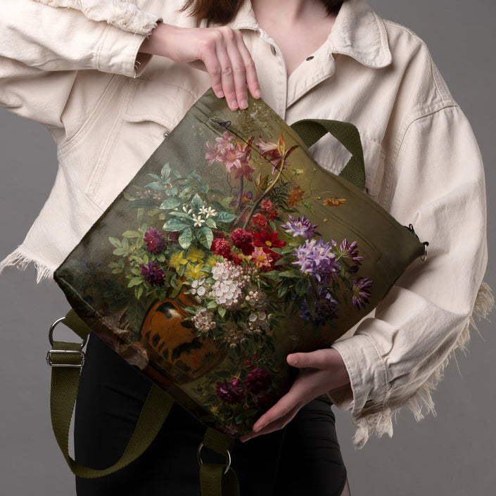 Rucksack Nr. 3 Gregorius van Os „Stillleben mit Blumen in einer griechischen Vase“