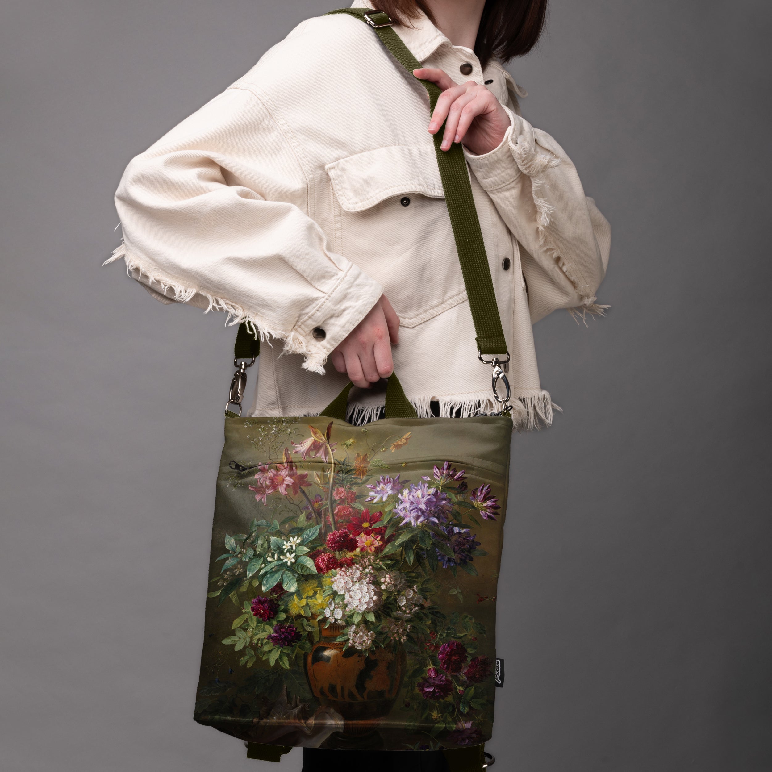 Rucksack Nr. 3 Gregorius van Os „Stillleben mit Blumen in einer griechischen Vase“