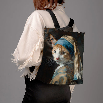 Rucksack Nr. 3 Imagine „Katze mit Perlenohrring“