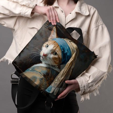 Rucksack Nr. 3 Imagine „Katze mit Perlenohrring“
