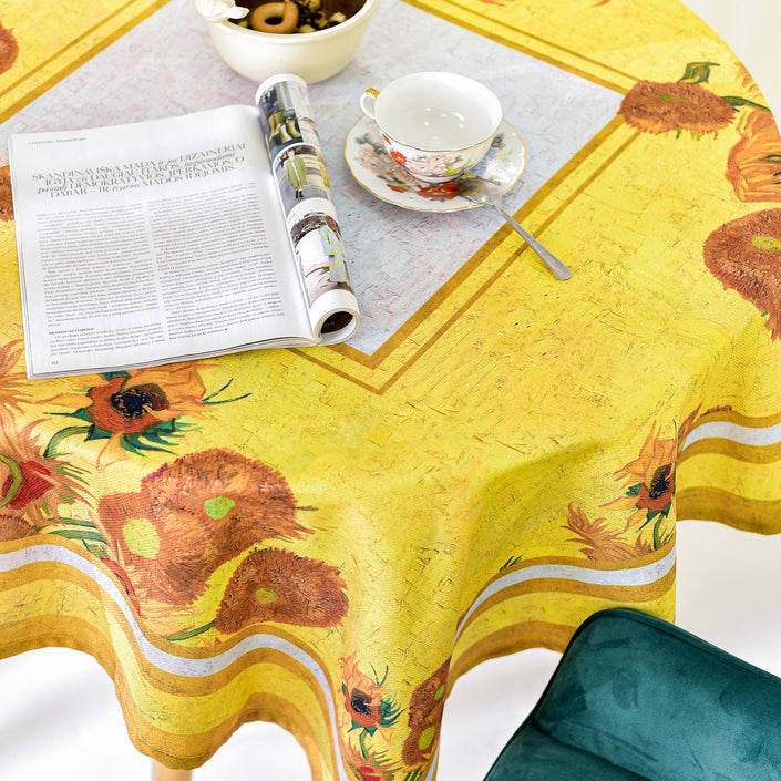 Tischdecke aus recyceltem Stoff Vincent van Gogh „Sonnenblumen“