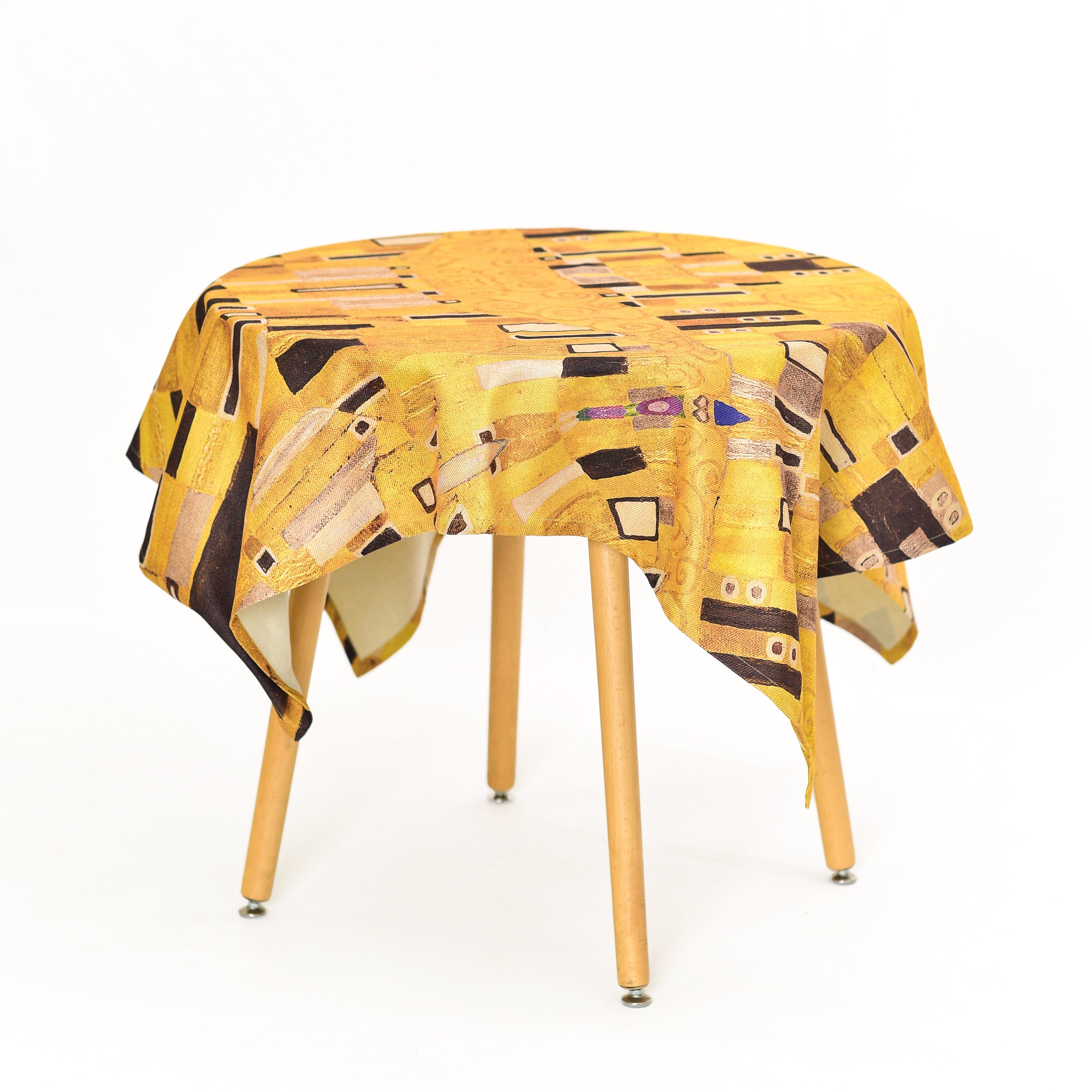 Tischdecke aus recyceltem Stoff Gustav Klimt „Der Kuss“ 