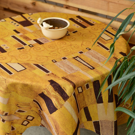 Tischdecke aus recyceltem Stoff Gustav Klimt „Der Kuss“ 