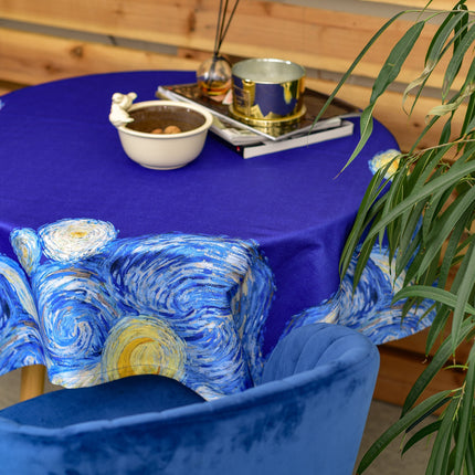 Tischdecke aus recyceltem Stoff Vincent van Gogh „Sternennacht“ 