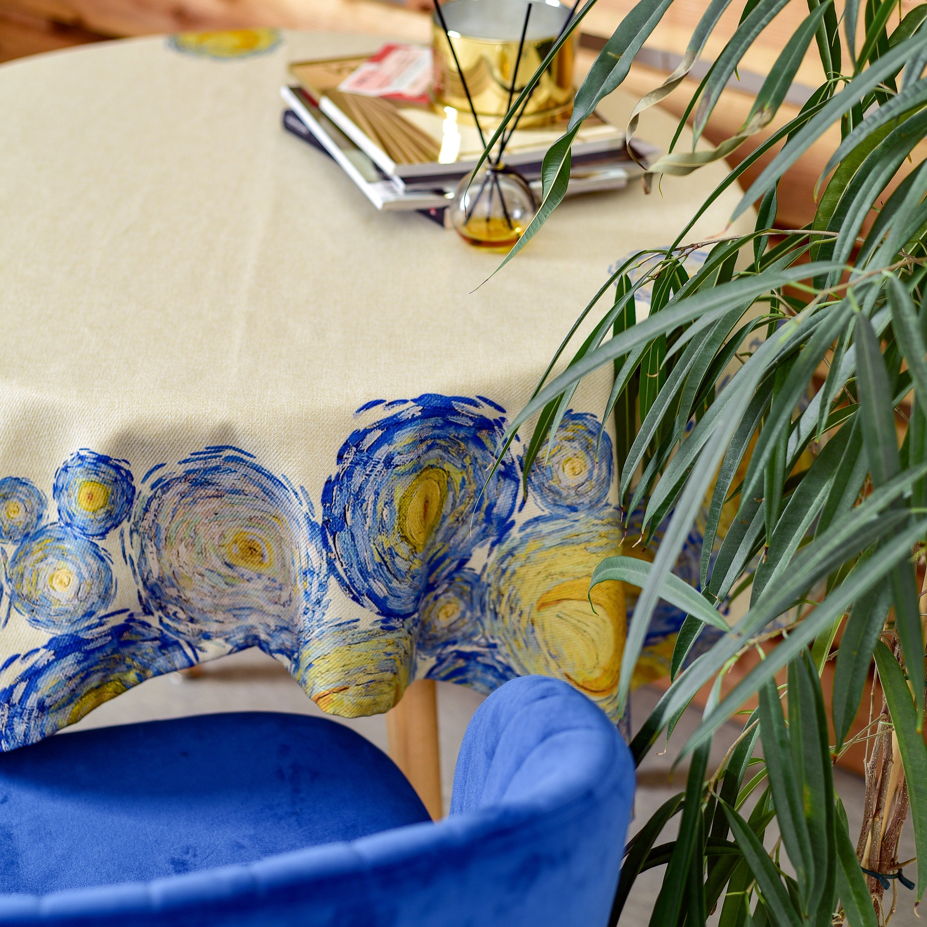 Tischdecke aus recyceltem Stoff Vincent van Gogh „Sternennacht“ 
