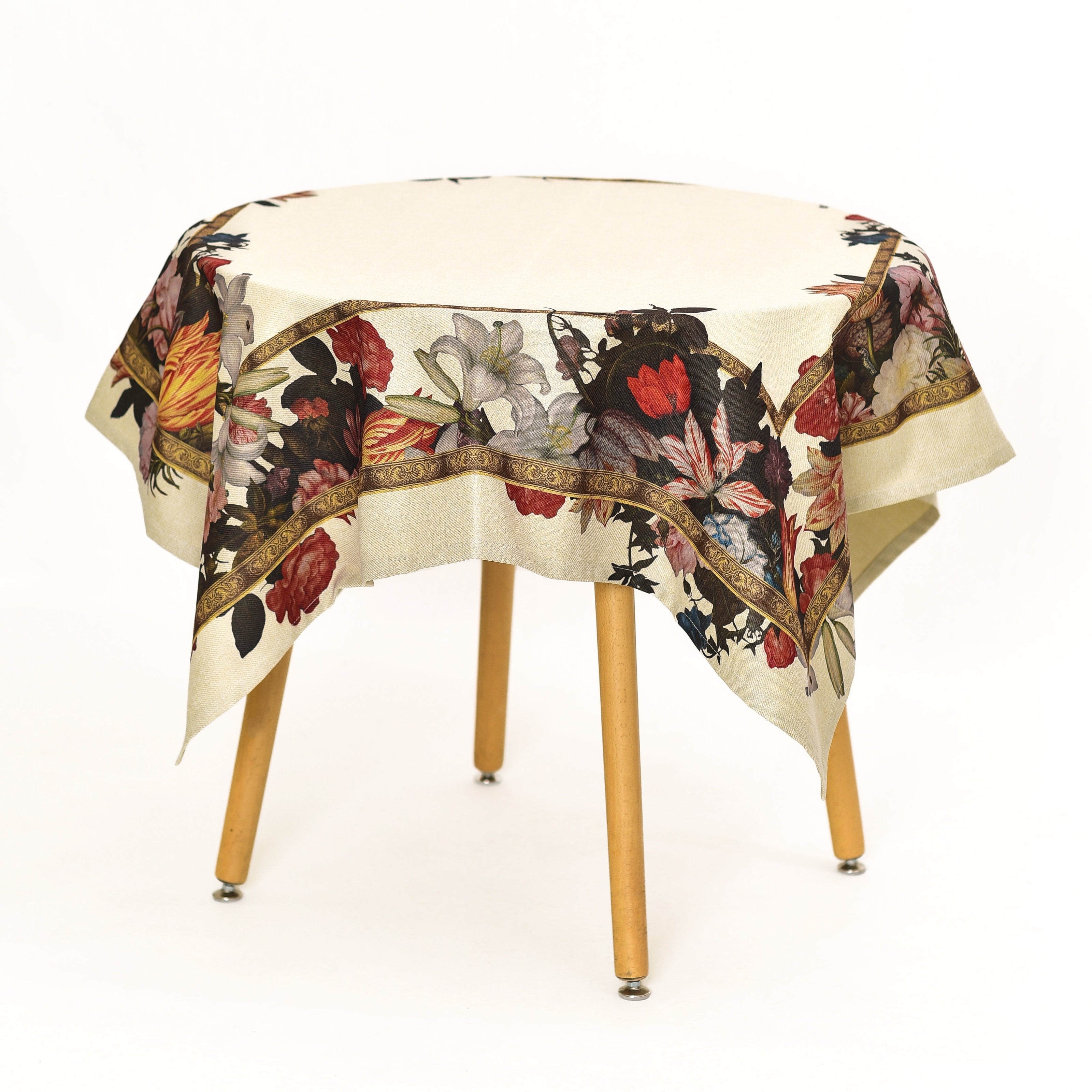 Tischdecke aus recyceltem Stoff Ambrosius Bosschaert „Stillleben mit Blumen“ 