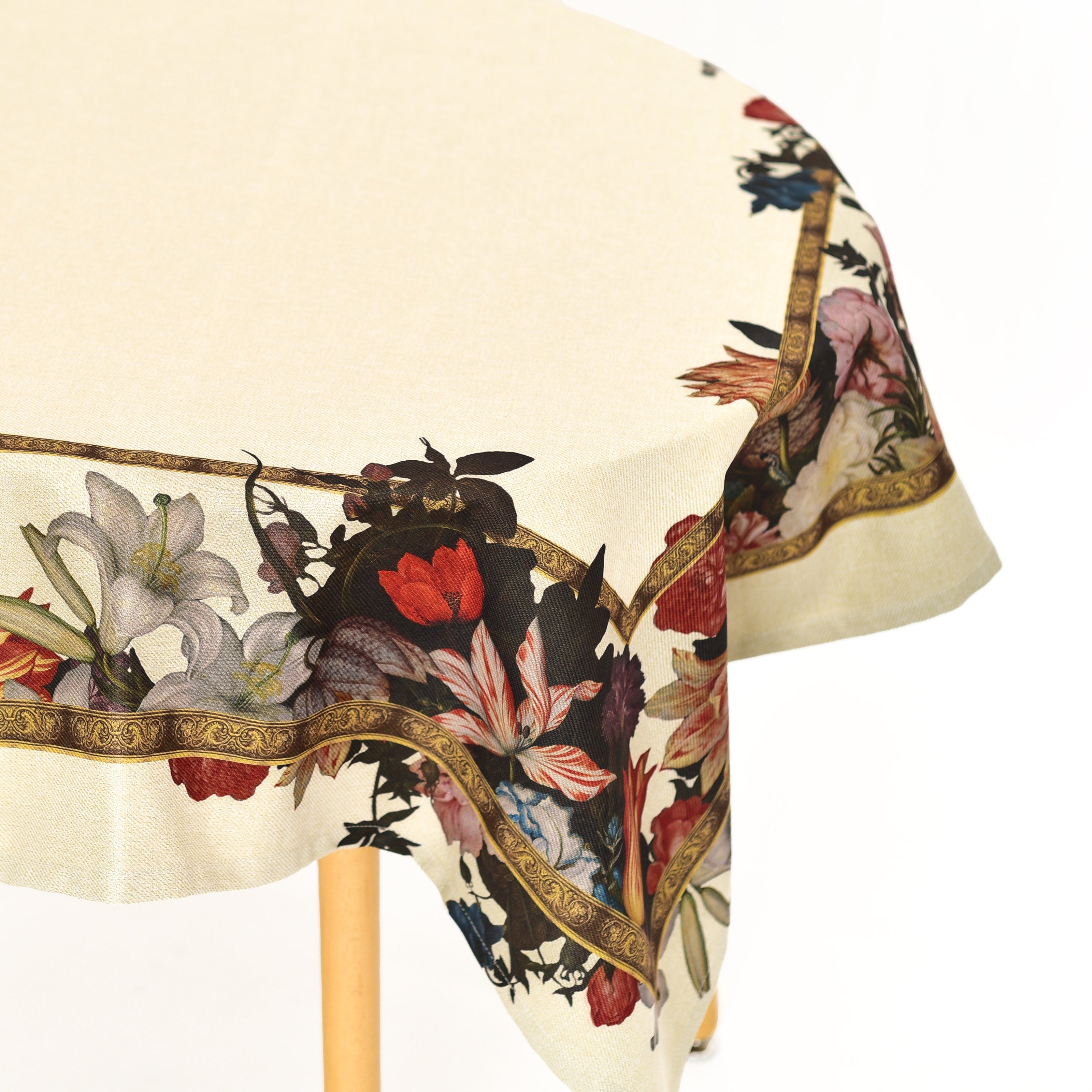 Tischdecke aus recyceltem Stoff Ambrosius Bosschaert „Stillleben mit Blumen“ 