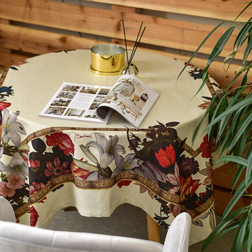 Tischdecke aus recyceltem Stoff Ambrosius Bosschaert „Stillleben mit Blumen“ 
