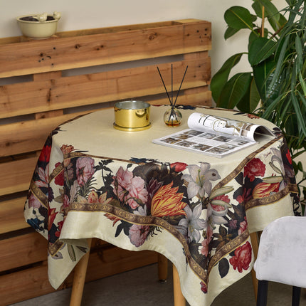 Tischdecke aus recyceltem Stoff Ambrosius Bosschaert „Stillleben mit Blumen“ 