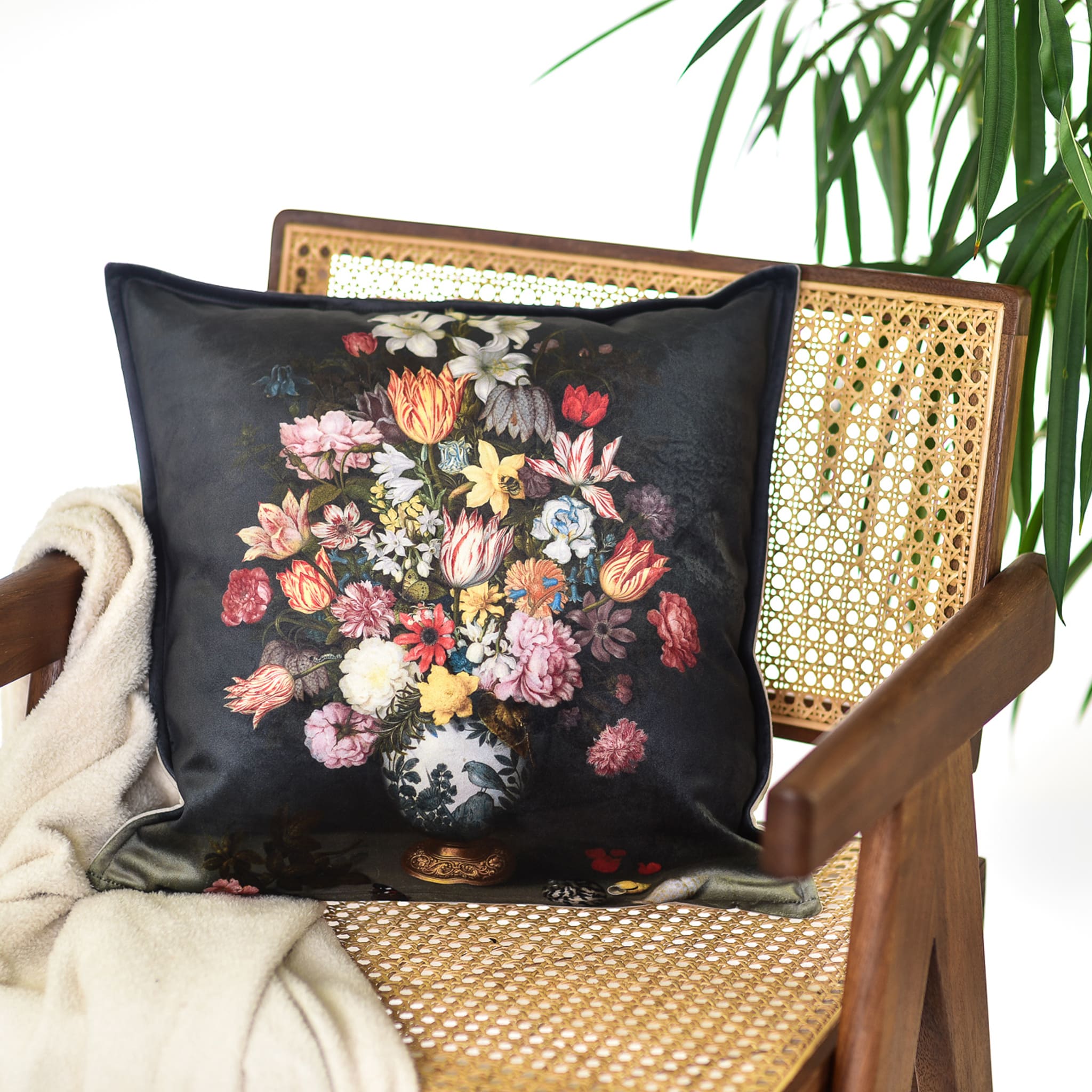 Zierkissen Ambrosius Bosschaert „Stillleben mit Blumen in einer Wan-Li-Vase“