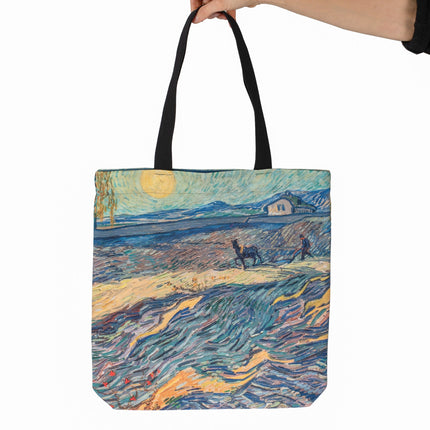Einkaufstasche Vincent van Gogh „Feld mit pflügenden Bauern“