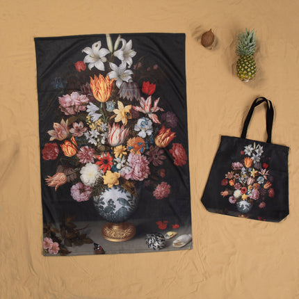 Handtuch Ambrosius Bosschaert „Stillleben mit Blumen in einer Wan-Li-Vase“